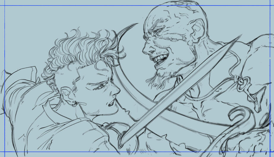 sketch linework by Nicolò Schiatti